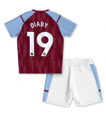 Aston Villa Moussa Diaby #19 Primera Equipación Niños 2023-24 Manga Corta (+ Pantalones cortos)